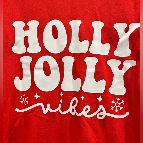 Holly Jolly Vibes Shirt Holiday Shirt Gildan Shirt Size S Color Red - Picture 2 of 5